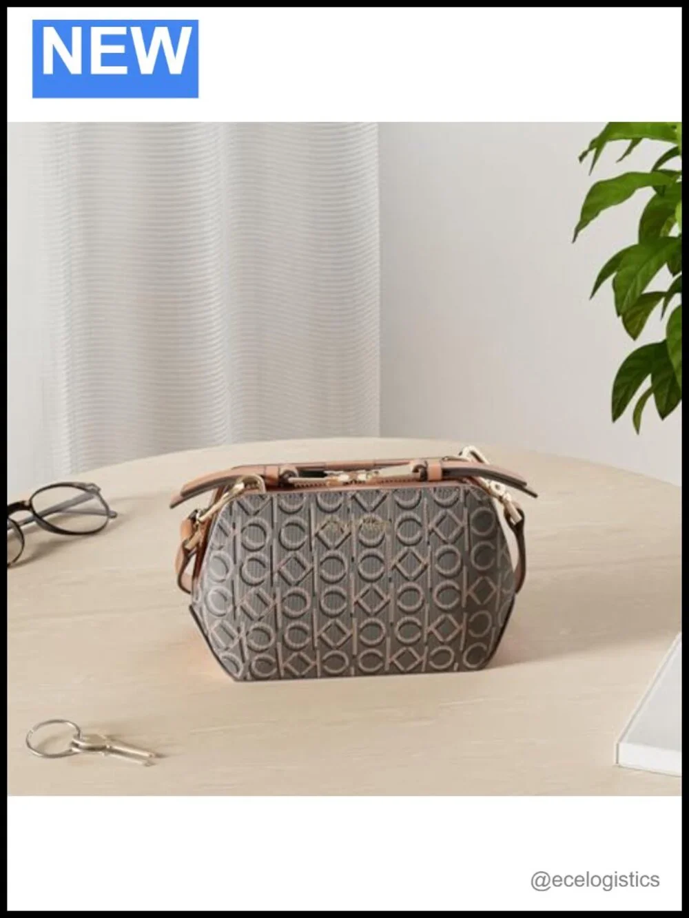 Calvin Klein Triple Compartment Sling Crossbody Handbag PVC